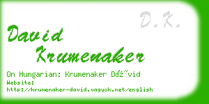 david krumenaker business card